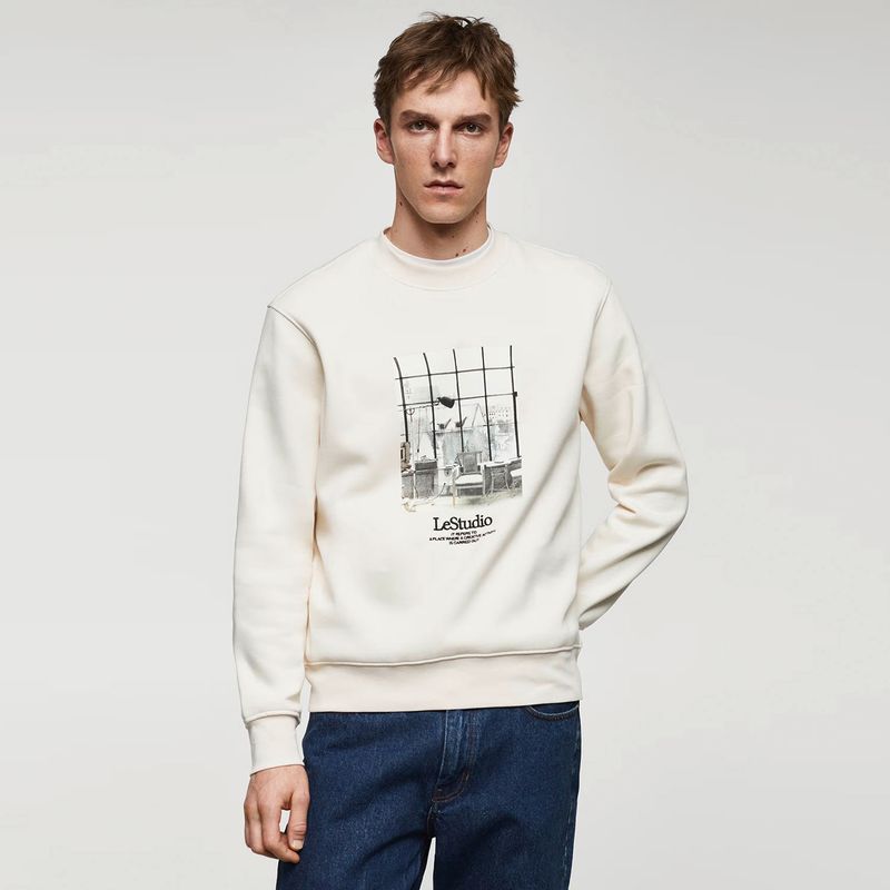 MANGO MAN - Polerón Dibujo Estampado Hombre Mango Man