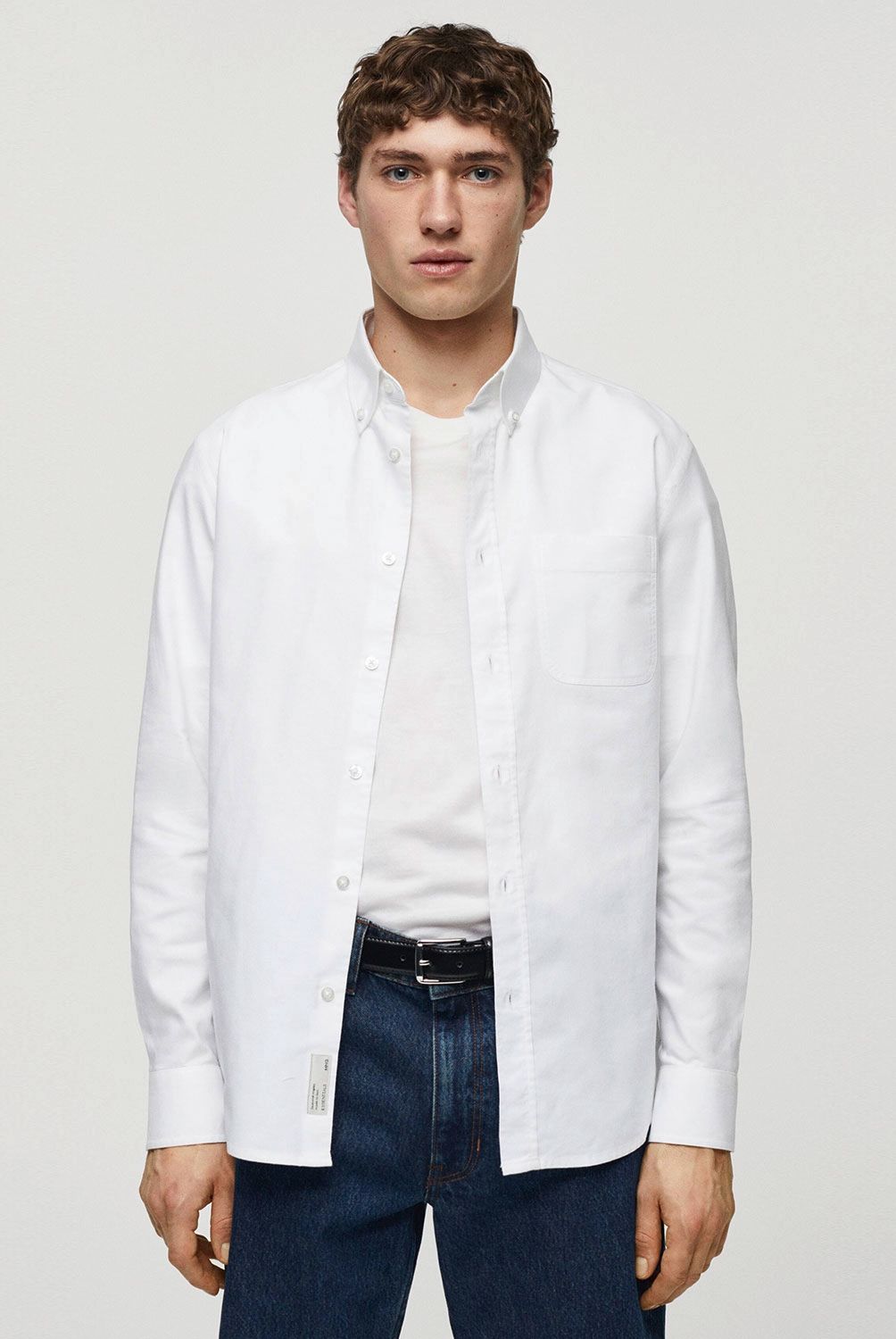 MANGO MAN - Camisa Regular Fit Oxford Algodón Hombre Mango Man