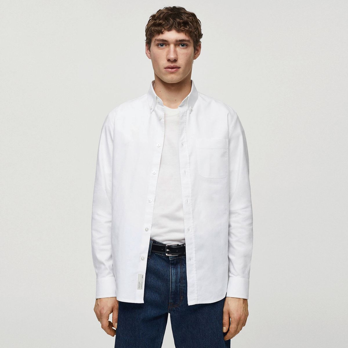 MANGO MAN - Camisa Regular Fit Oxford Algodón Hombre Mango Man