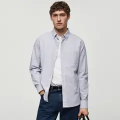 MANGO MAN - Camisa 100% Algodón Rayas Kodak Hombre
