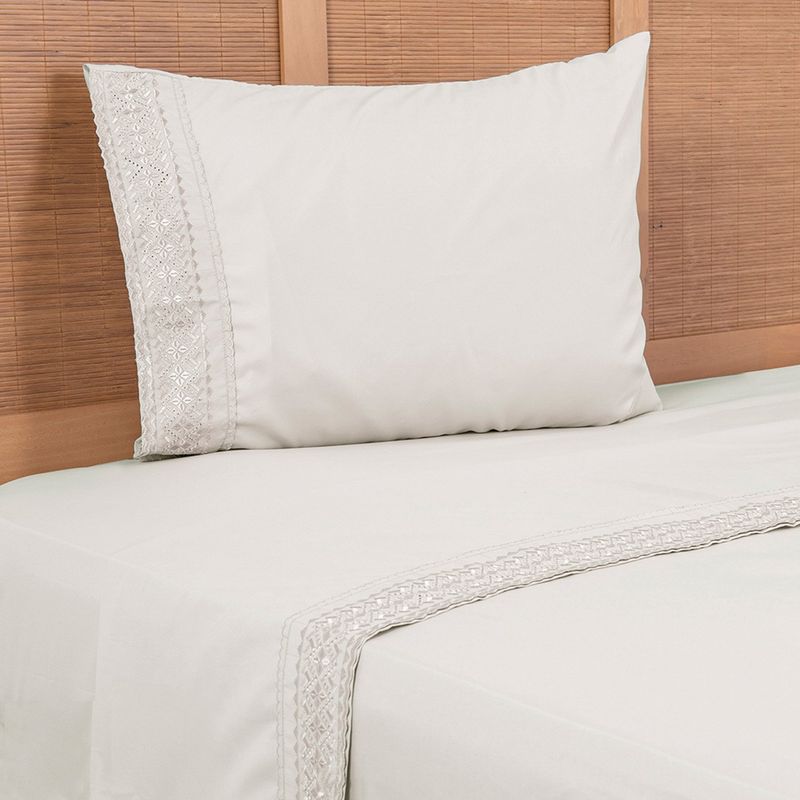 PLUMETTI - Sábana Mf Brod. 1.5 Plaza Beige Plumetti