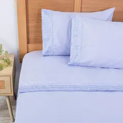 PLUMETTI - Sábana Mf Broderie 2 Plazas Morado