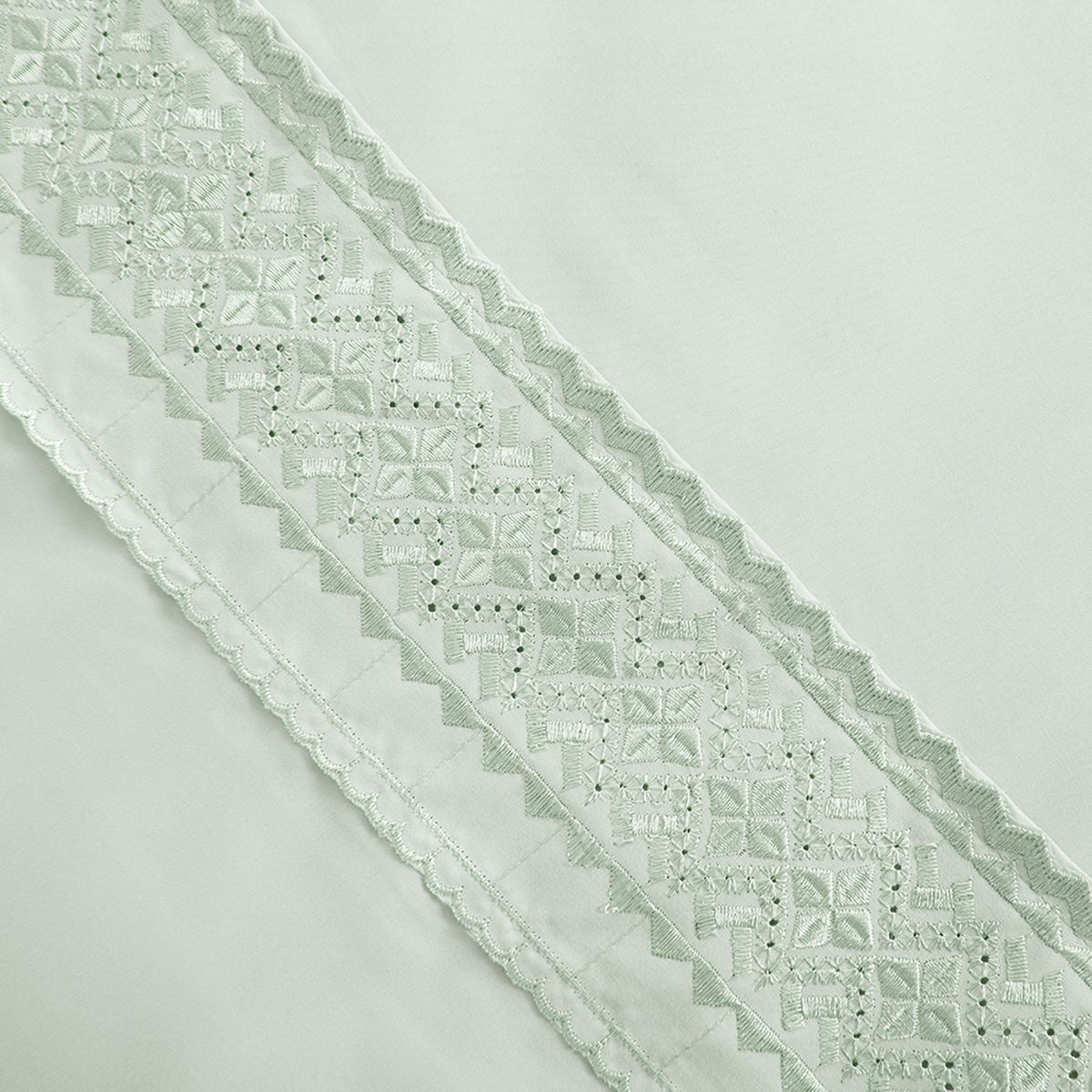 PLUMETTI - Sábana Mf Broderie 2 Plazas Verde Plumetti