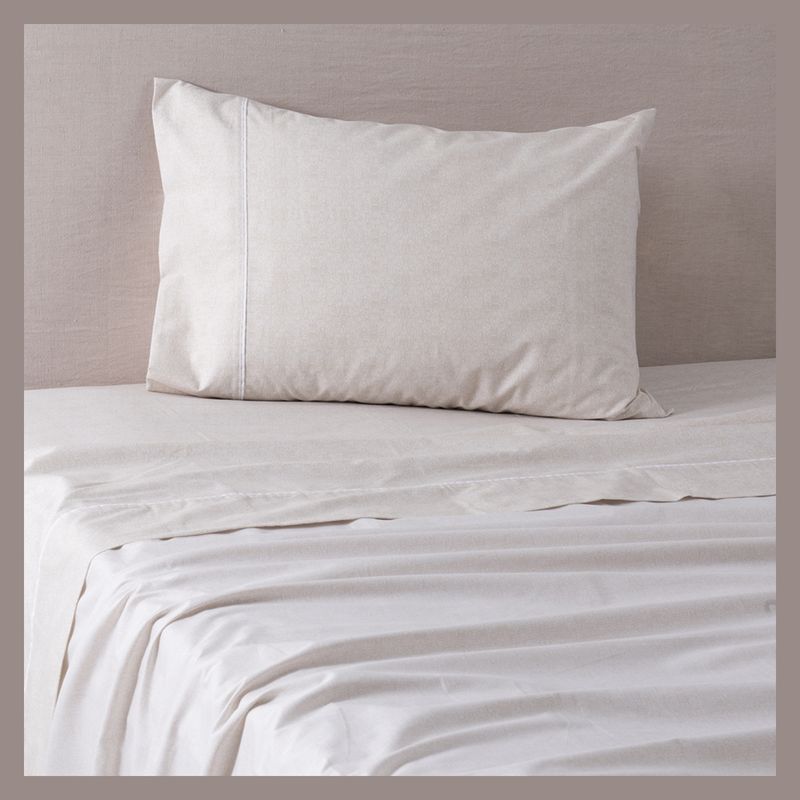SOHOME - Sábana Estampada 180 Hilos 1.5 Plaza Refined Beige Sohome