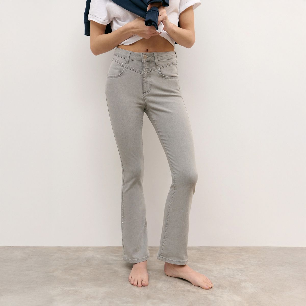 BROWNIE - Jeans Flare Tachas Mujer Brownie