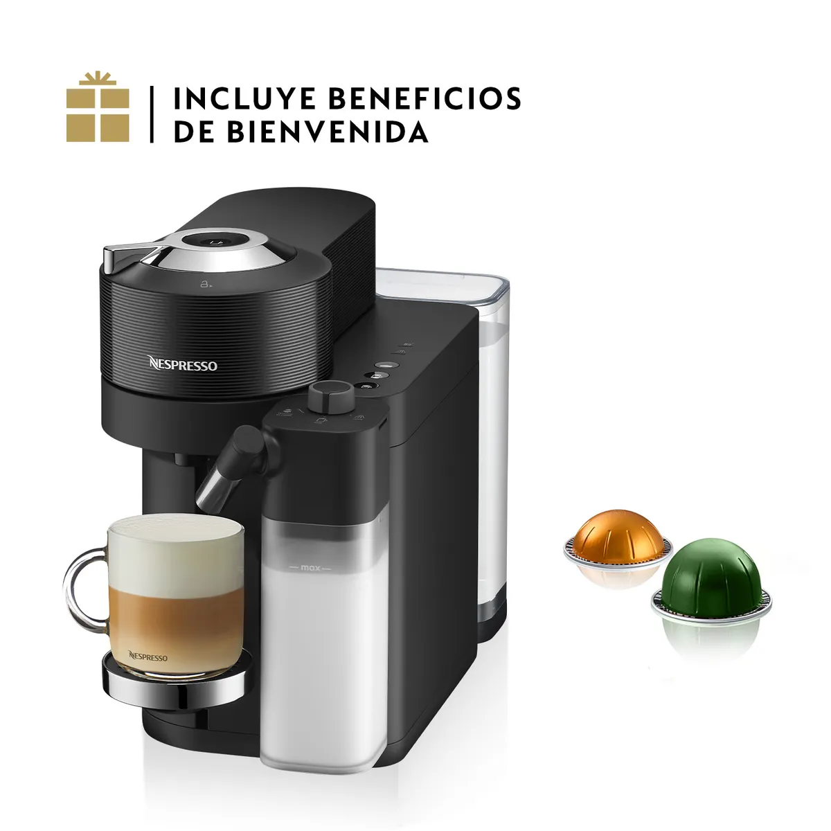NESPRESSO - Cafetera Vertuo Lattissima Negra Nespresso