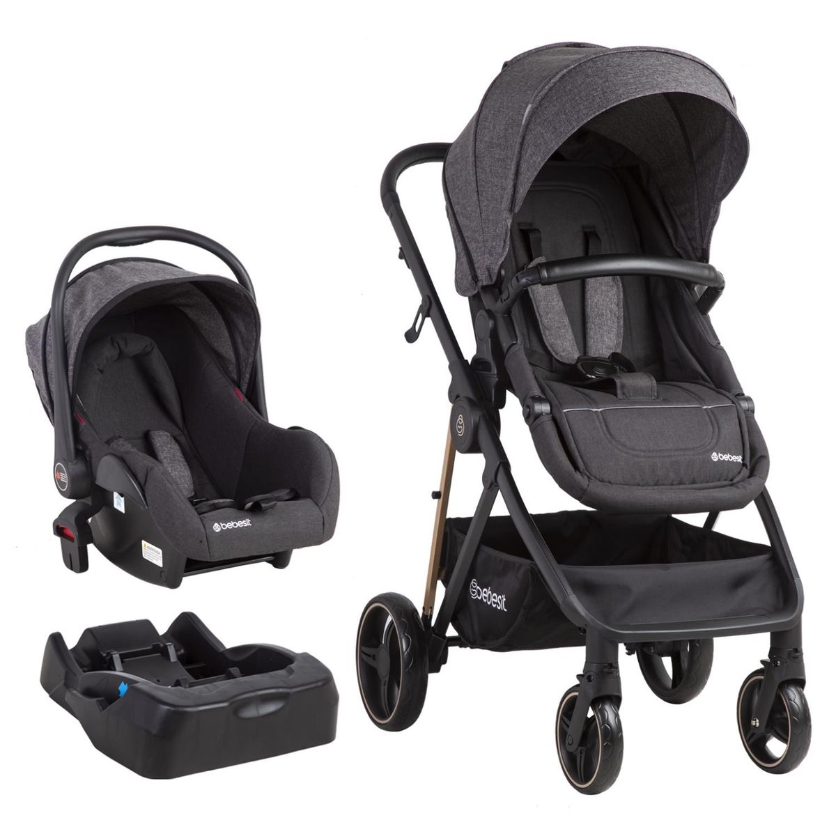 BEBESIT - Coche Cuna Travel System Cosmos Negro Bebesit