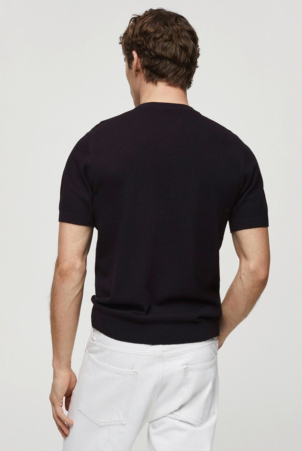 MANGO MAN - Polera Punto Algodón Estructura Hombre Mango Man