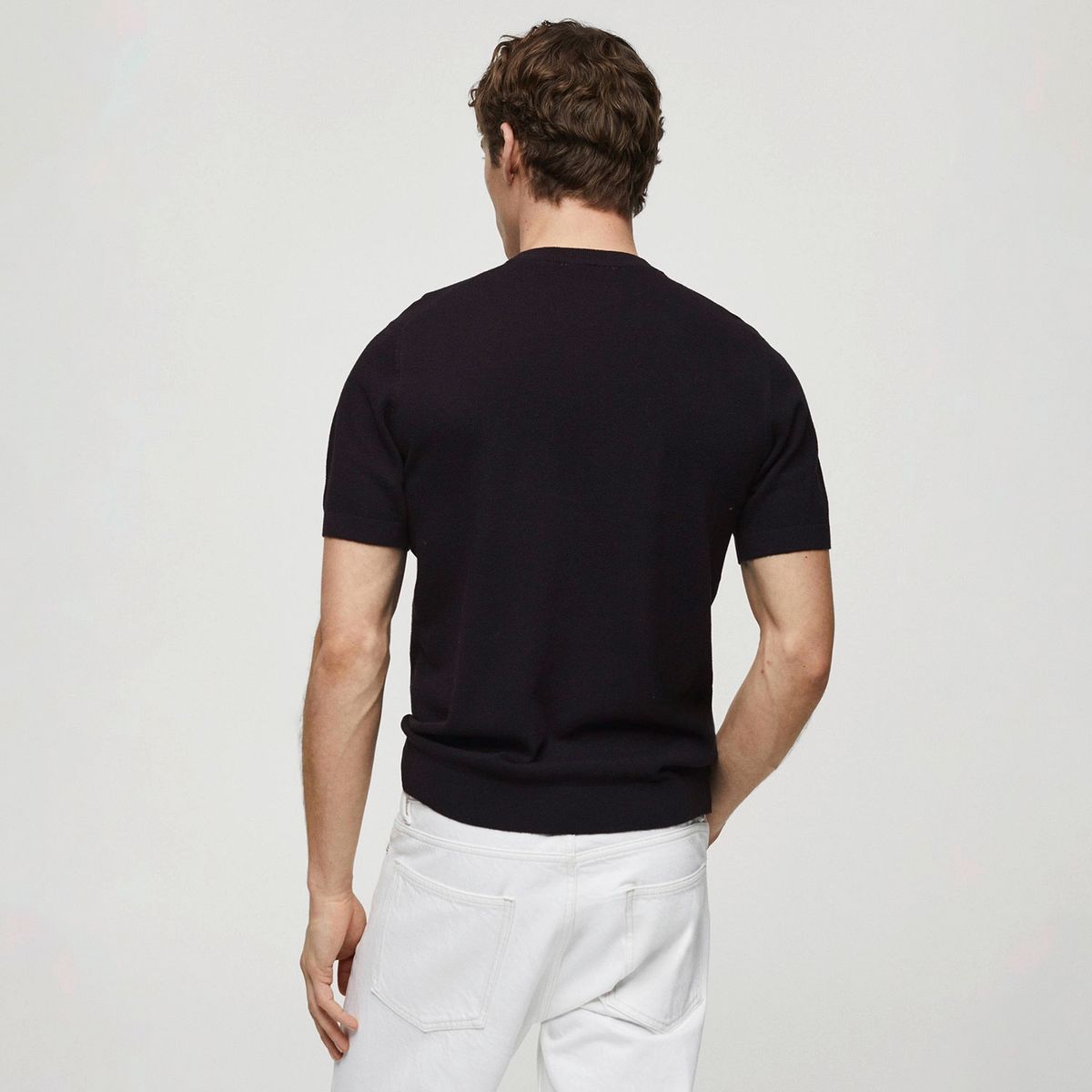 MANGO MAN - Polera Punto Algodón Estructura Hombre Mango Man