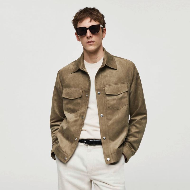 MANGO MAN - Cazadora Efecto Ante Bolsillos Hombre Mango Man