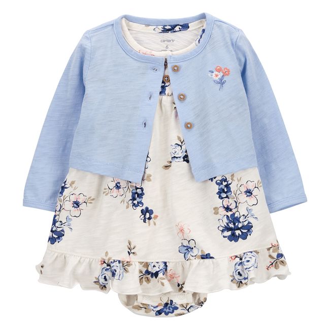 CARTER'S - Conjunto 2 Piezas Vestido con Cubre Pañal  y Chaleco Bebé Niña Carter's