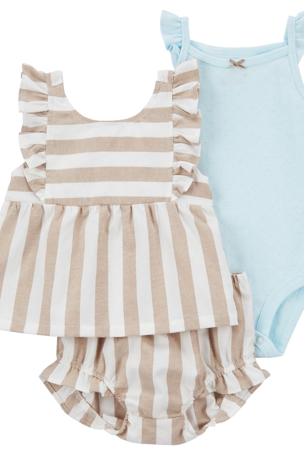 CARTER'S - Conjunto 3 Piezas Blusa, Body y Short Bombacho Bebé Niña Carter's