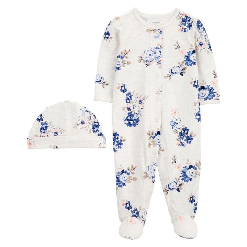 CARTER'S - Conjunto 2 Piezas Pijama y Gorro Bebé Niña Carter's