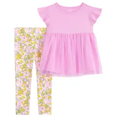 CARTER'S - Conjunto 2 Piezas Polera y Calza Bebé Niña