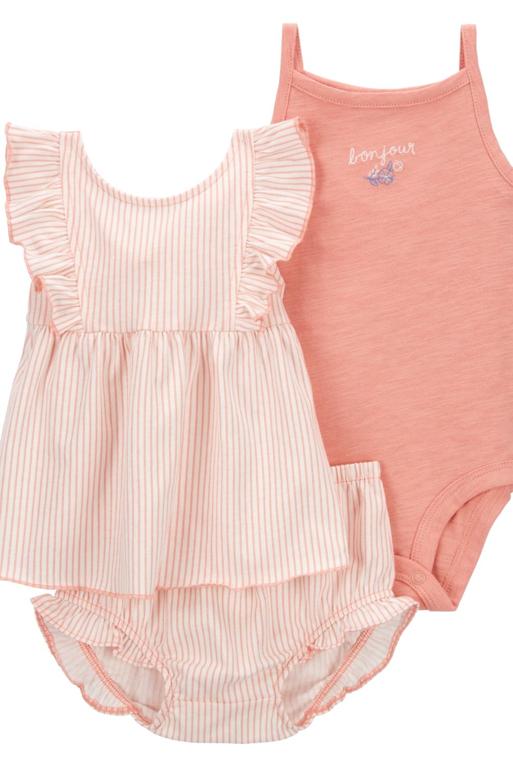 CARTER'S - Conjunto 3 Piezas Blusa, Body y Short Bombacho Bebé Niña Carter's