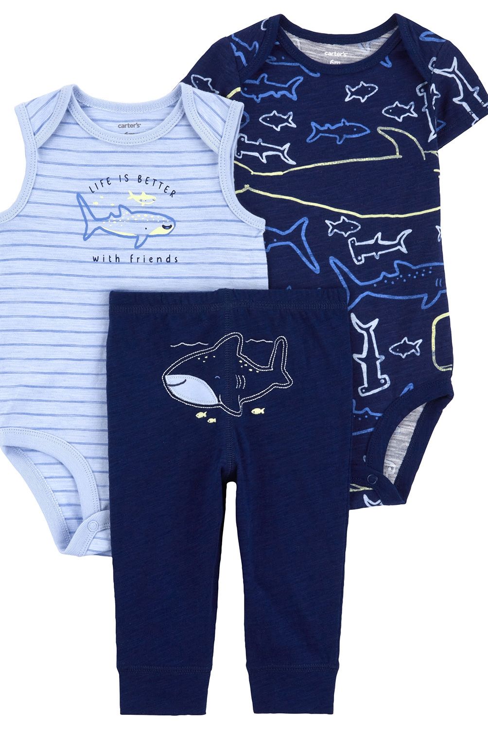 CARTER'S - Conjunto 3 Piezas Pantalón y Dos Body Bebé Niño Carter's