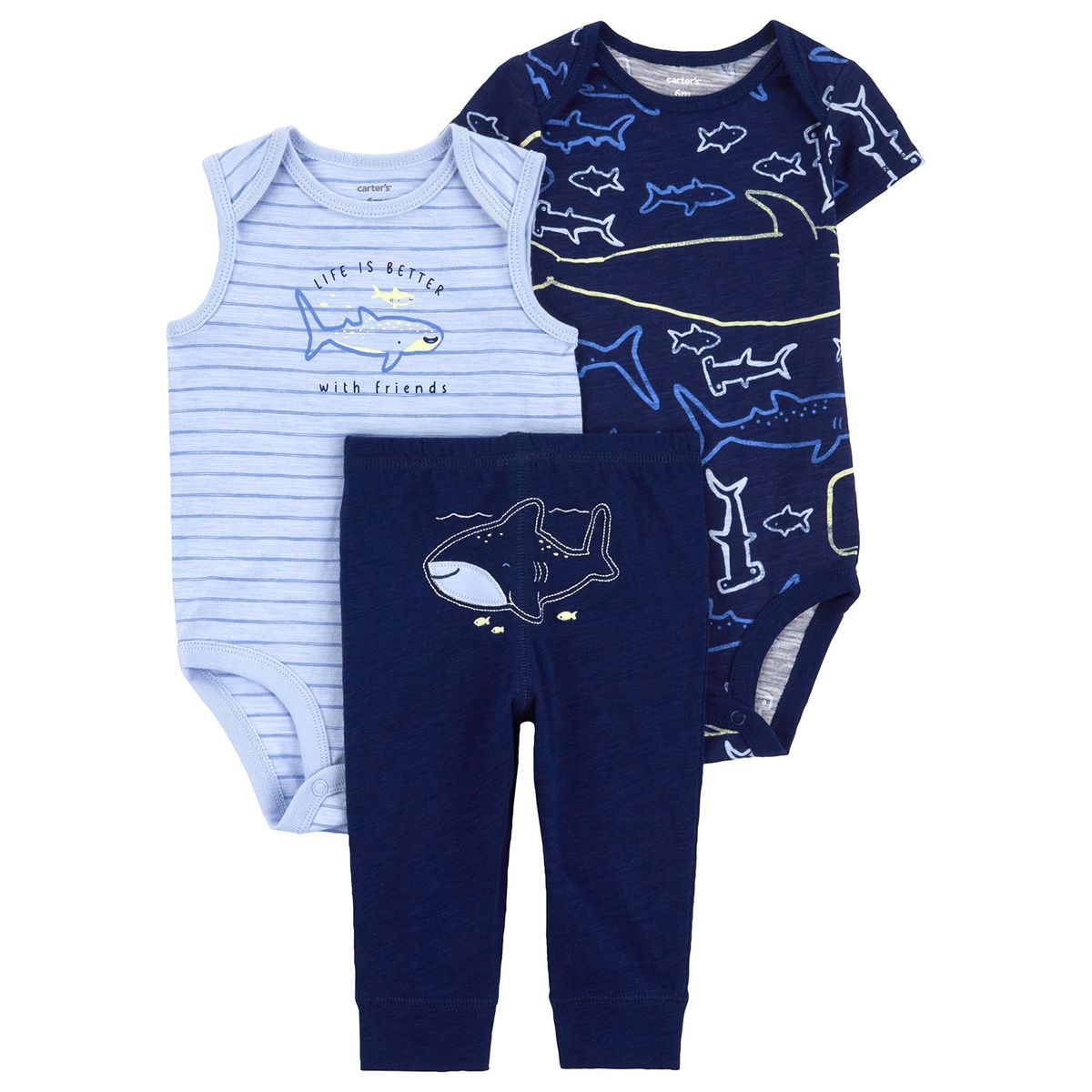 CARTER'S - Conjunto 3 Piezas Pantalón y Dos Body Bebé Niño Carter's