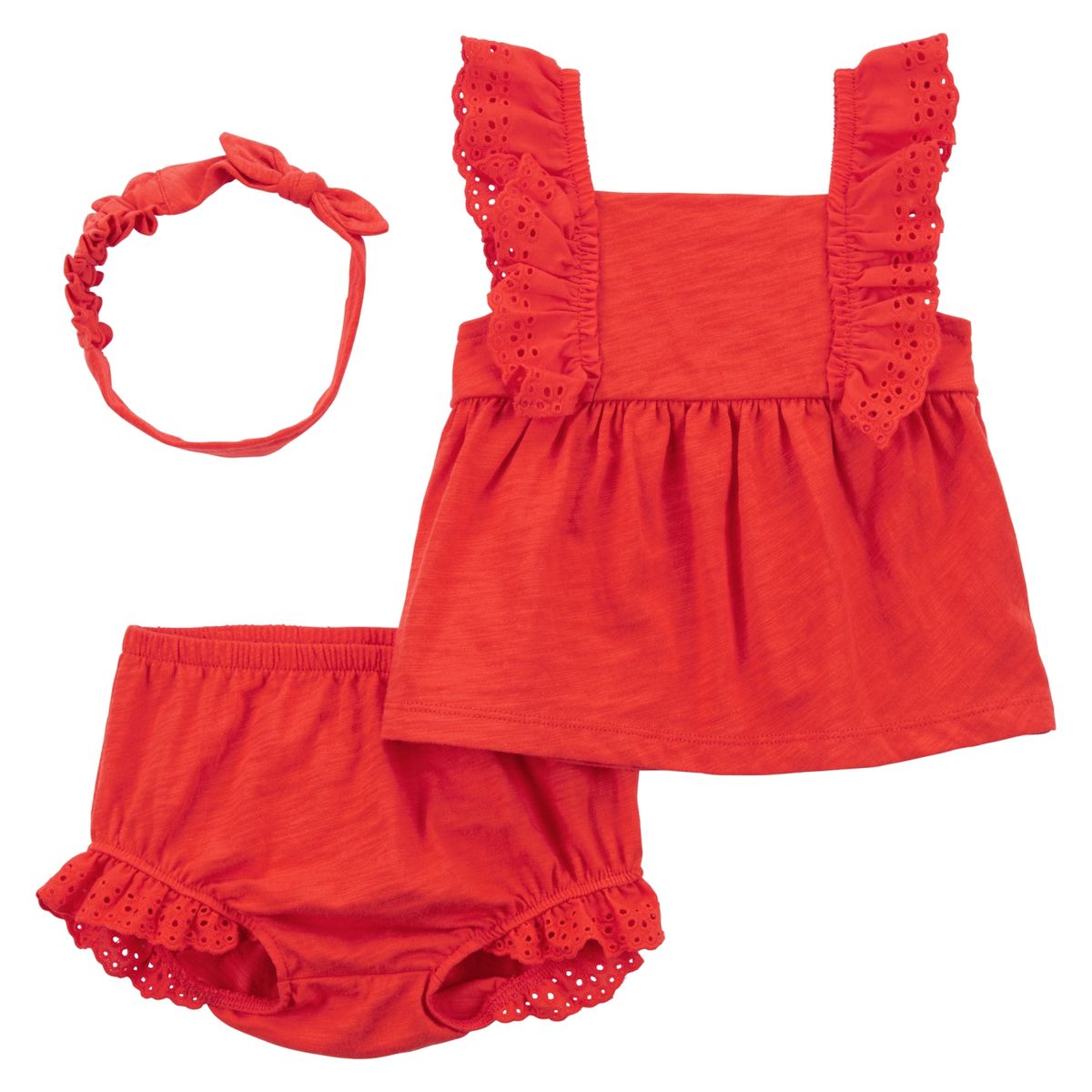 CARTER'S - Conjunto 3 Piezas Polera, Short Bombacho Y Cintillo Bebé Niña Carter's