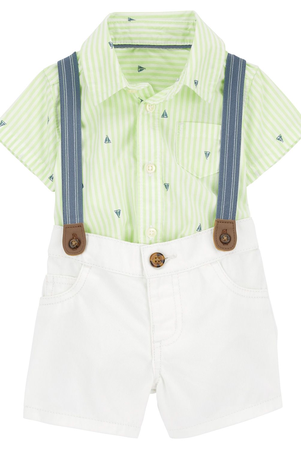 CARTER'S - Conjunto 2 Piezas Camisa y Short Con Suspensores Bebé Niño Carter's