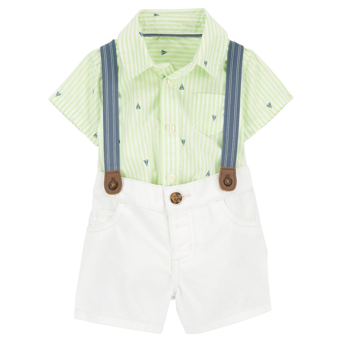 CARTER'S - Conjunto 2 Piezas Camisa y Short Con Suspensores Bebé Niño Carter's