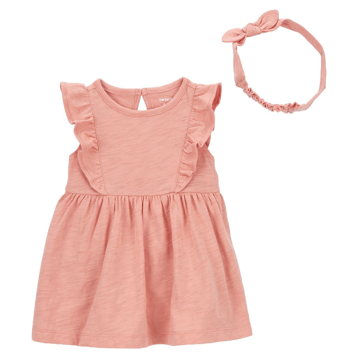 CARTER'S - Conjunto 2 Piezas Vestido Con Cubre Pañal y Cintillo  Bebé Niña Carter's