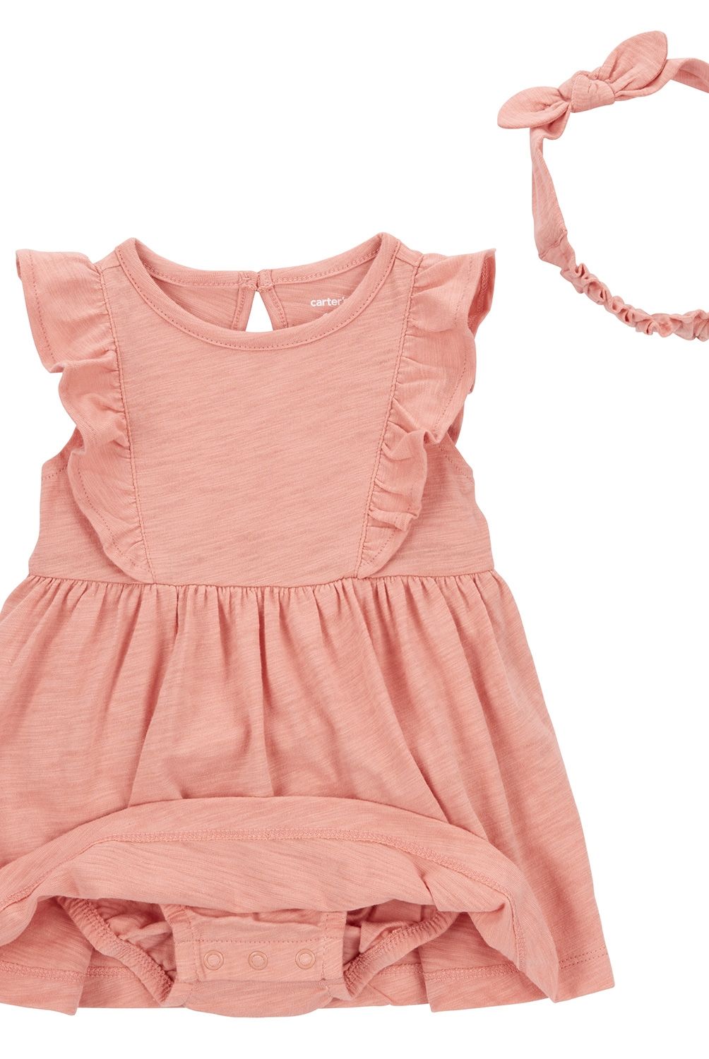 CARTER'S - Conjunto 2 Piezas Vestido Con Cubre Pañal y Cintillo  Bebé Niña Carter's
