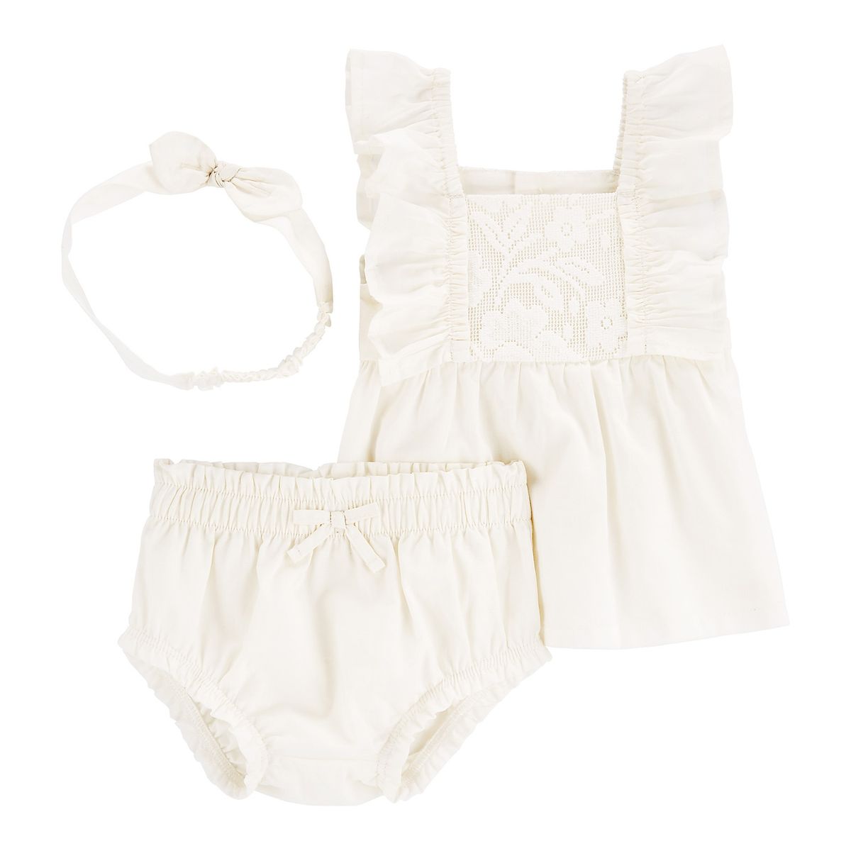 CARTER'S - Conjunto 3 Piezas Blusa, Short Bombacho Y Cintillo Bebé Niña Carter's