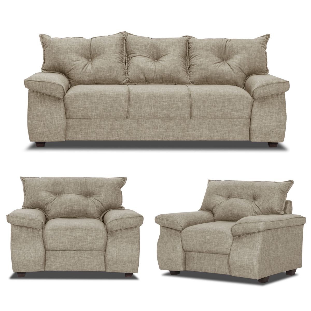 INNOVAMUEBLES - Juego De Living Fortaleza 3-1-1 Cuerpos Innovamuebles