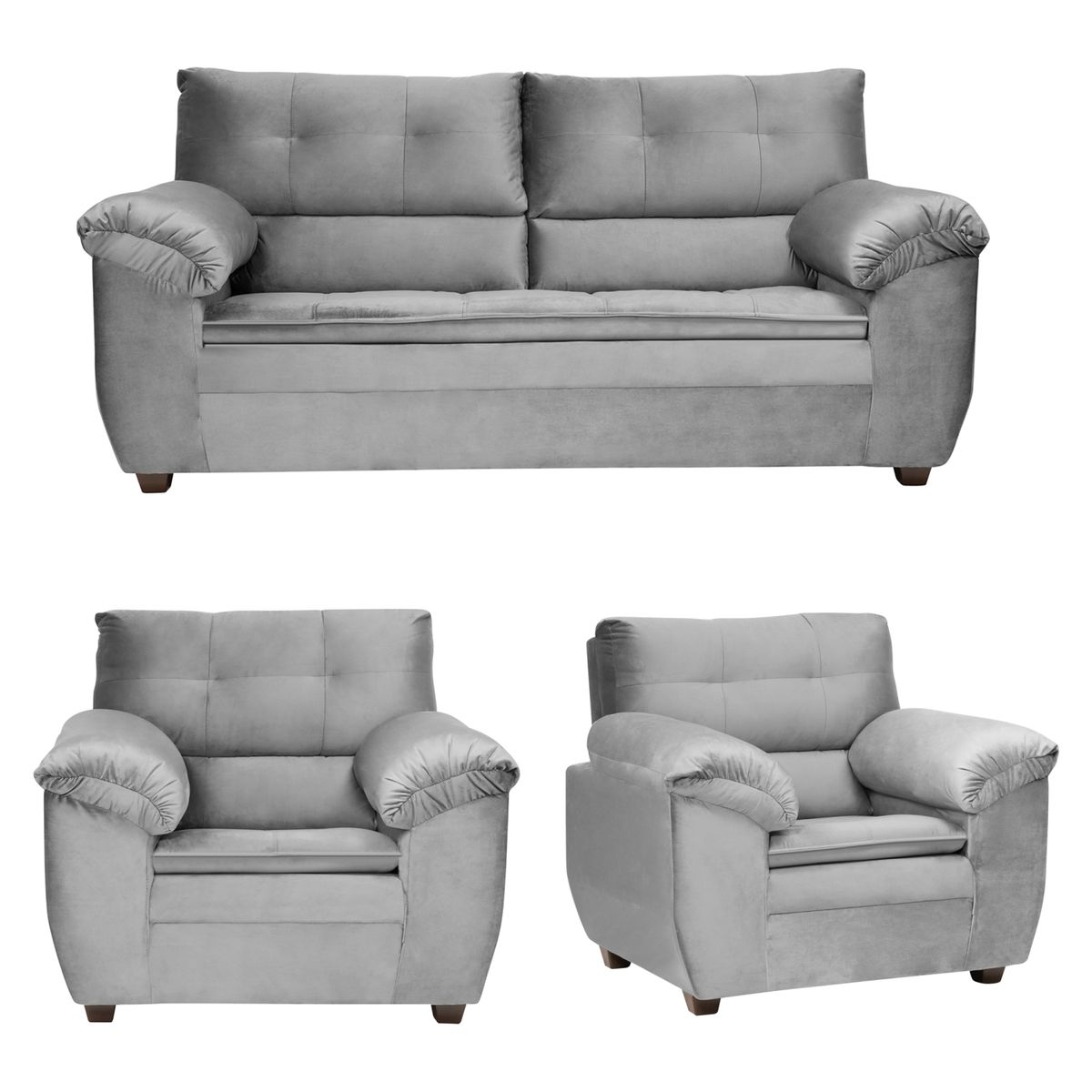 INNOVAMUEBLES - Juego De Living Liverpool Felpa 3-1-1 Cuerpos Innovamuebles