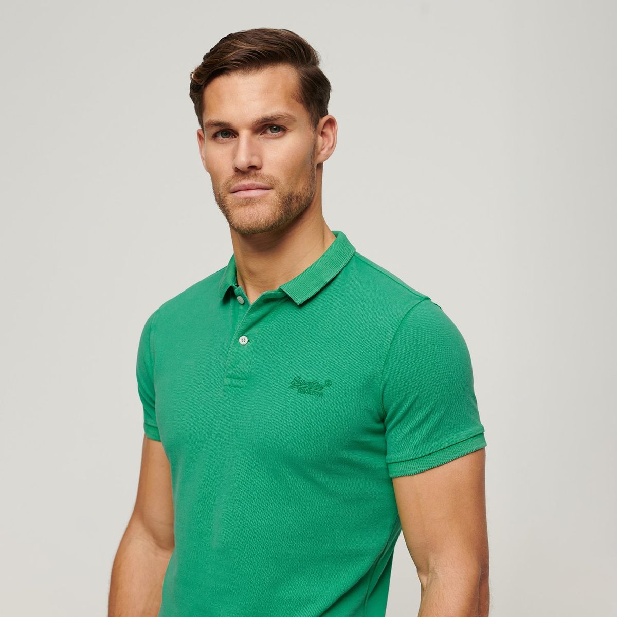 SUPERDRY - Polera Pique Manga Corta Slim Fit Hombre Superdry