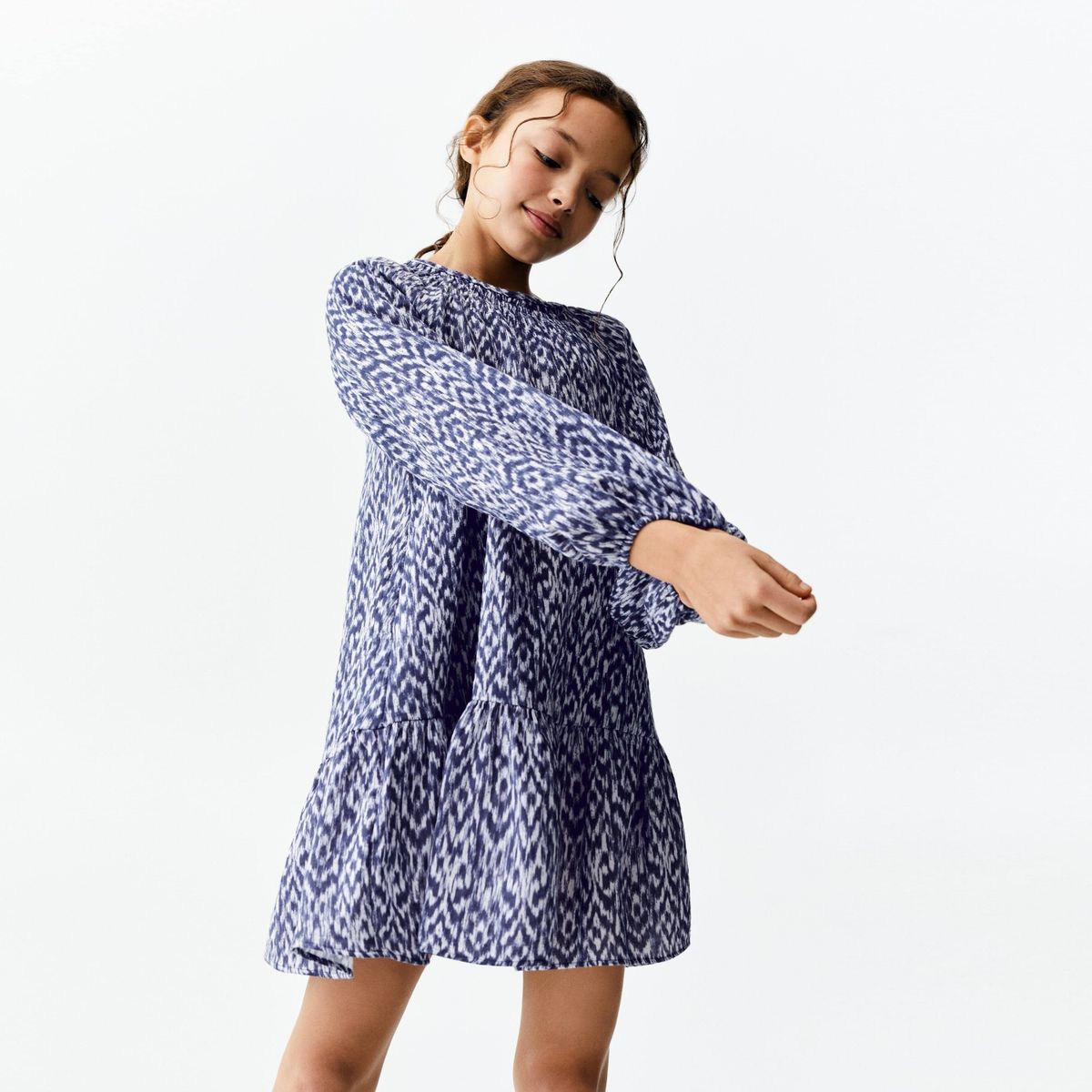 MANGO KIDS - Vestido Algodón Estampado Niña Mango Kids