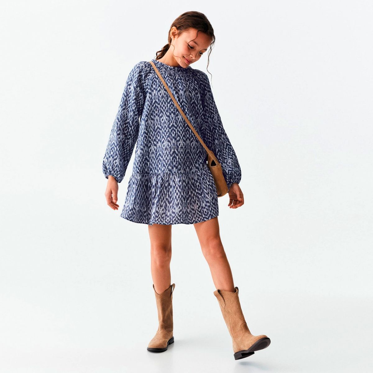 MANGO KIDS - Vestido Algodón Estampado Niña Mango Kids