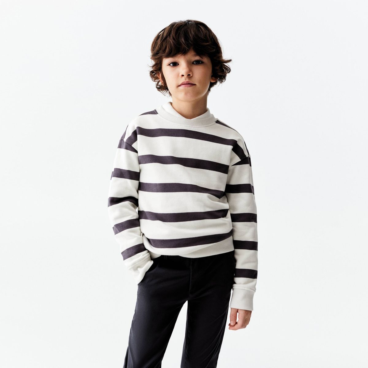 MANGO KIDS - Poleron Estampado Rayas Niño Mango Kids