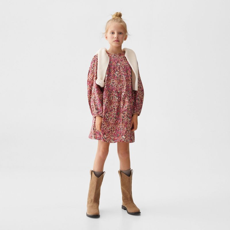 MANGO KIDS - Vestido Estampado Flores Niña Mango Kids