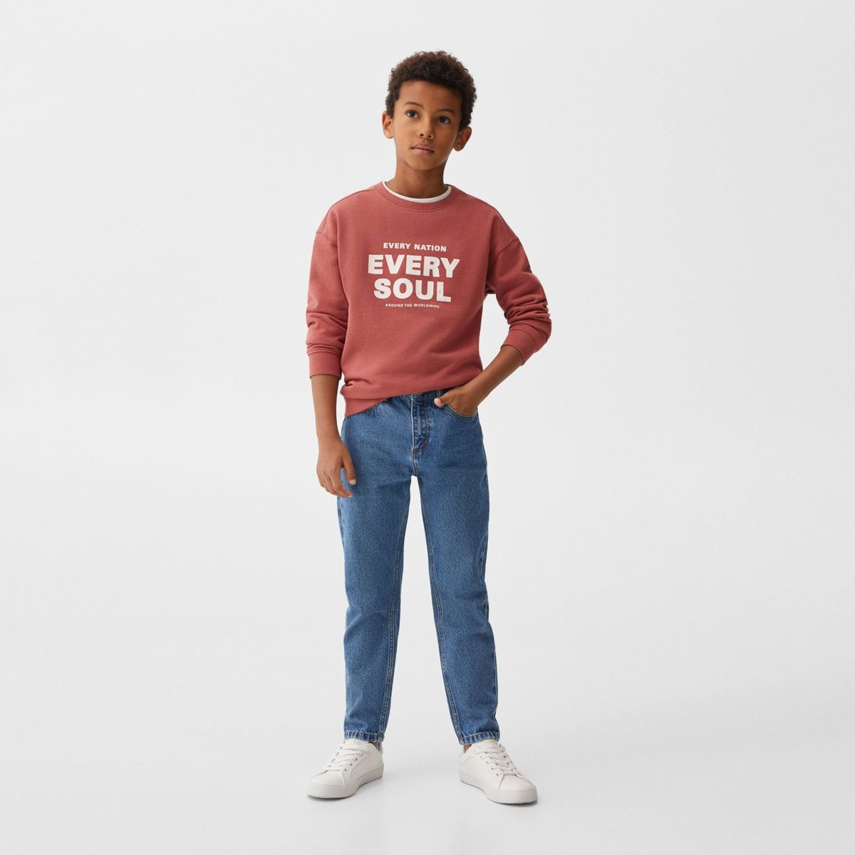 MANGO KIDS - Poleron Algodón Mensaje Niño Mango Kids