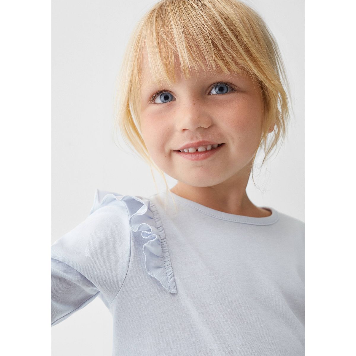 MANGO KIDS - Polera Manga Larga Volantes Bebé Niña Mango Kids