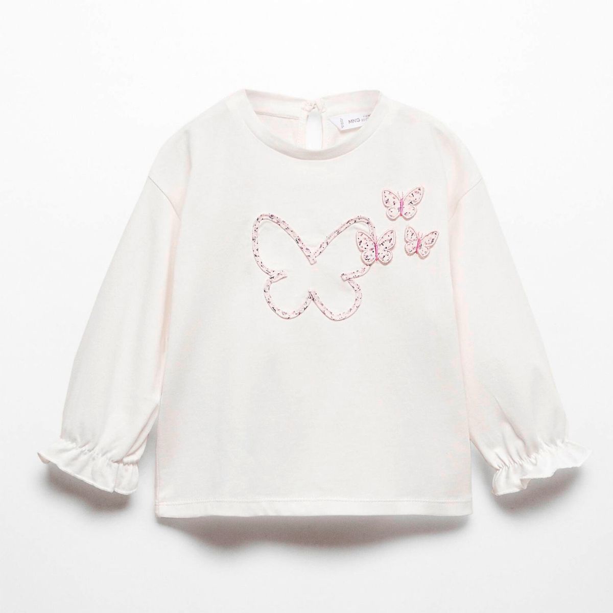 MANGO KIDS - Polera Mariposas Bordadas Bebé Niña Mango Kids
