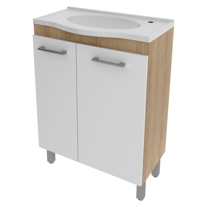 TECNOMOBILI - Mueble De Baño 2 Puertas Blanco Tecnomobili