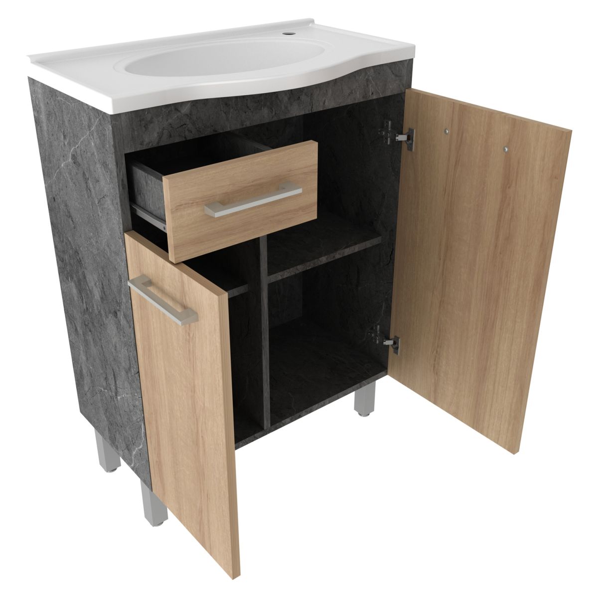 TECNOMOBILI - Mueble De Baño 2 Puertas 1 Cajón Tecnomobili