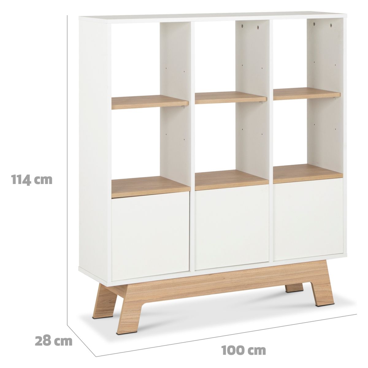 CIC - Librero Cordoba 3 Repisas 3 Puertas Cic