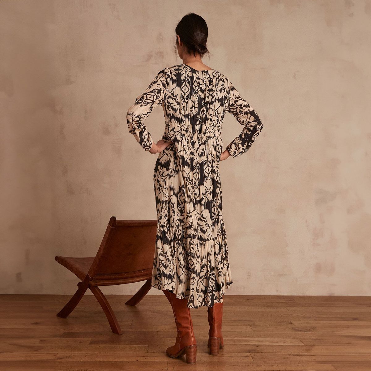 MAISON 123 - Vestido Manga Larga Estampado Mujer Maison 123