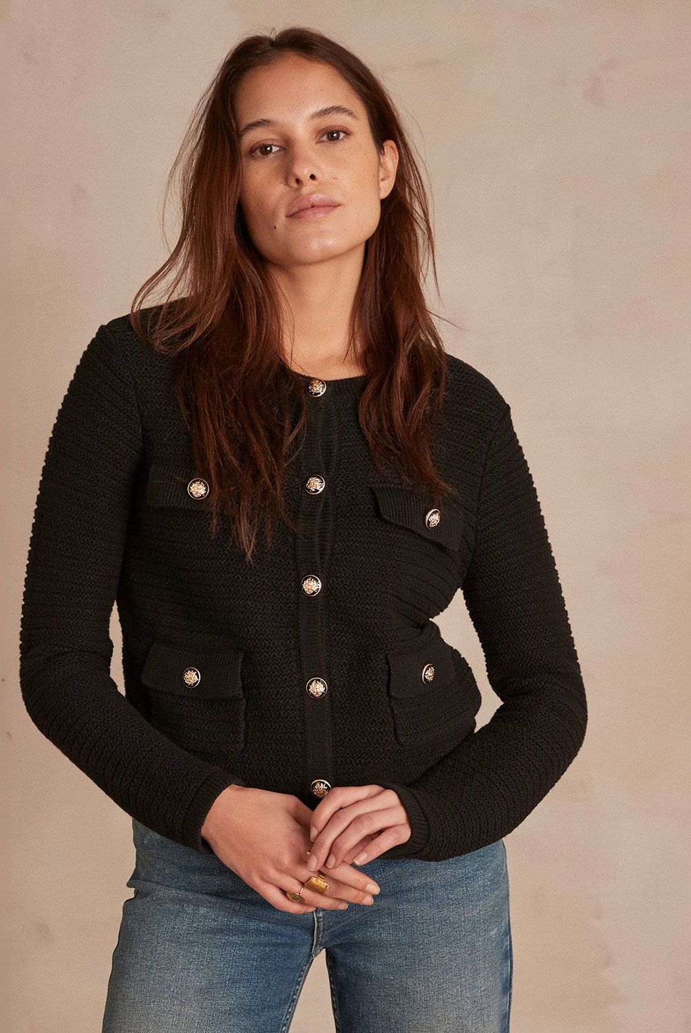MAISON 123 - Chaleco Crop Botones Mujer Maison 123
