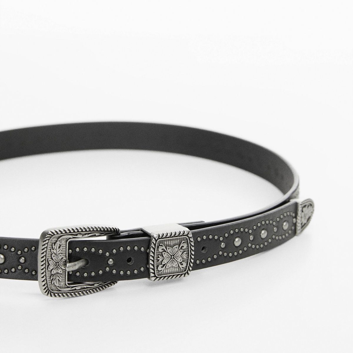 MANGO - Cinturón Hebilla Grabada Mujer Mango