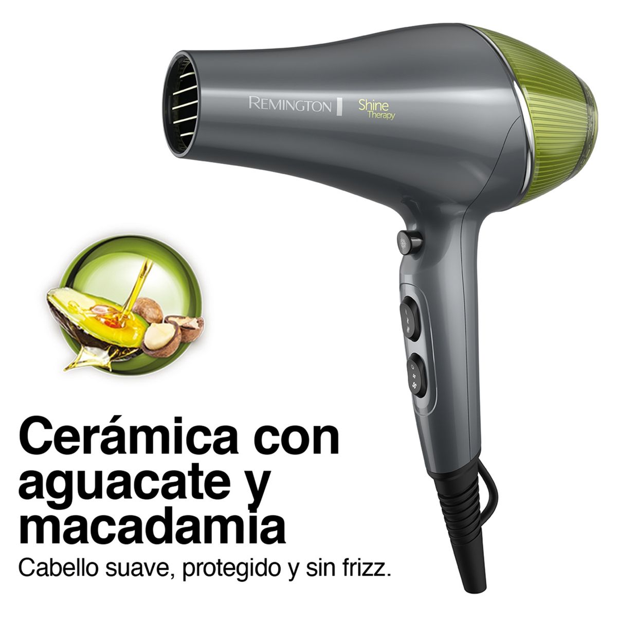 REMINGTON - Secador de Pelo Shine Therapy Motor AC Avocado D18A Remington