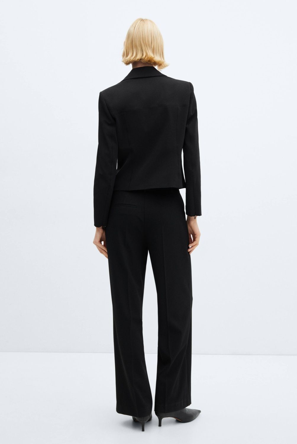 MANGO - Pantalón Wideleg Tiro Bajo Mujer Mango