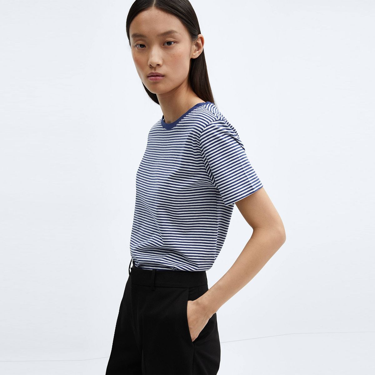 MANGO - Polera Manga Corta Mujer Mango