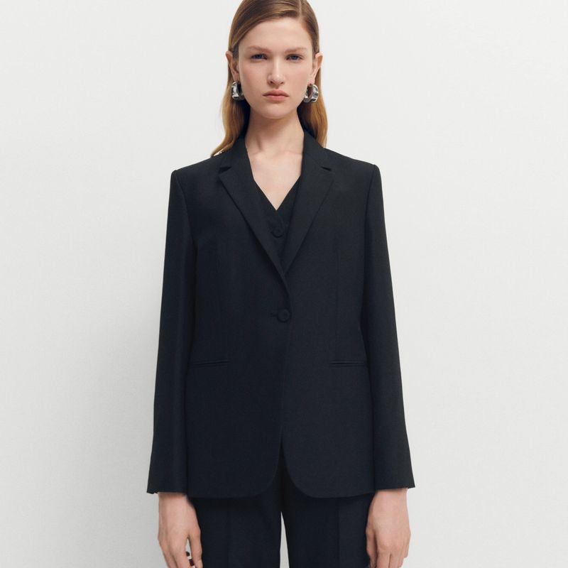 MANGO - Blazer Traje Lana Mujer Mango