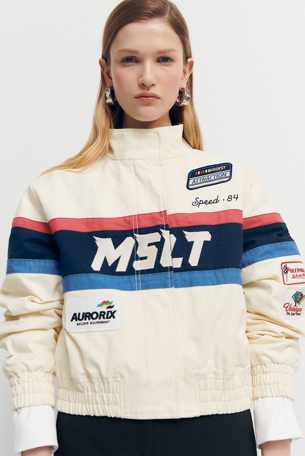 MANGO - Chaqueta Racing Algodón Parches Mujer Mango