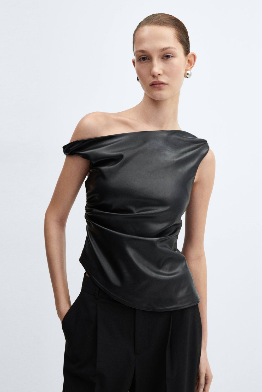 MANGO - Polera Efecto Piel Mujer Mango
