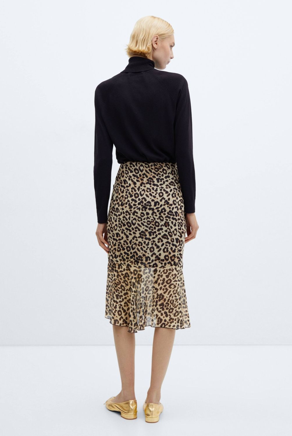 MANGO - Falda Fluida Animal Print Mujer Mango